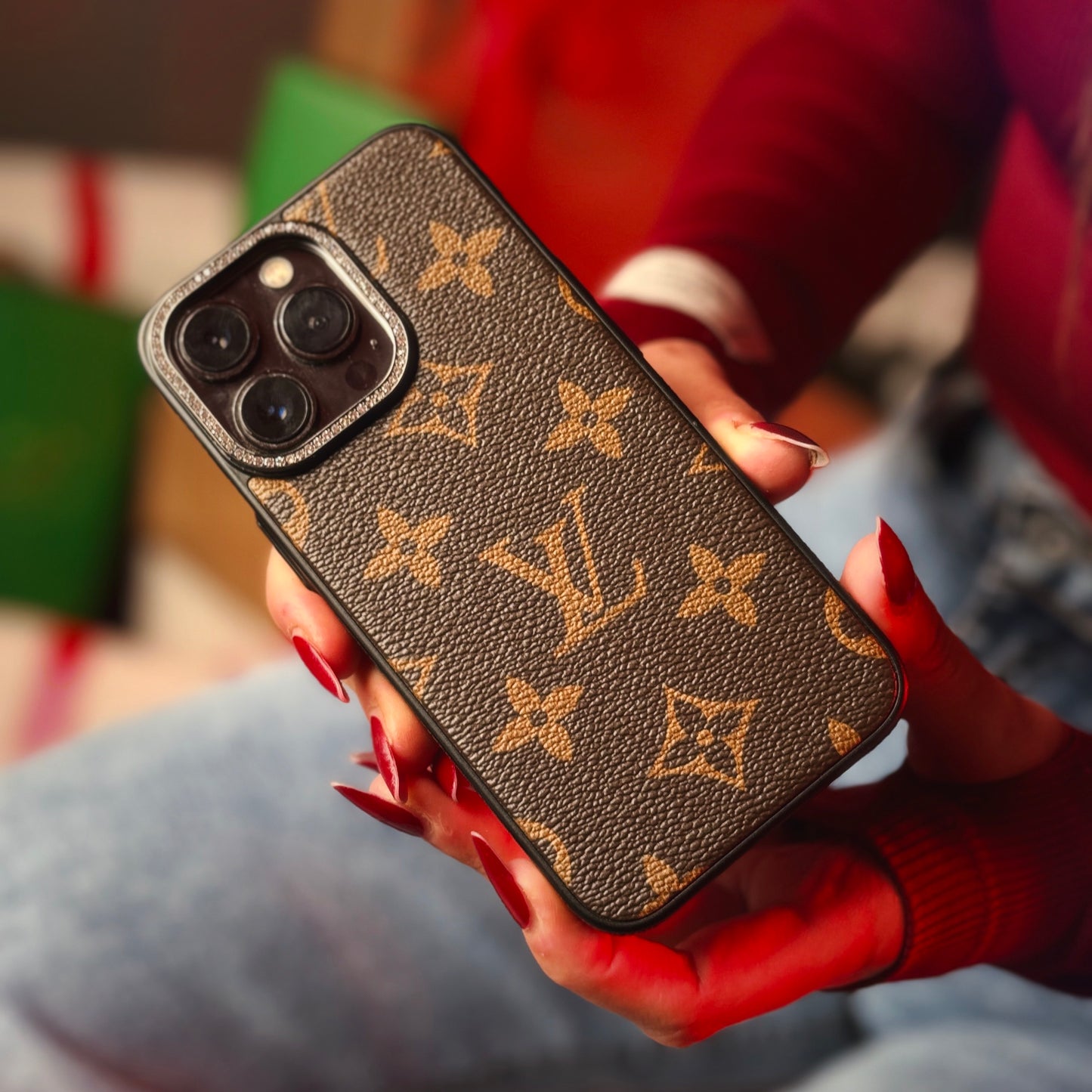 Strassed leather Case