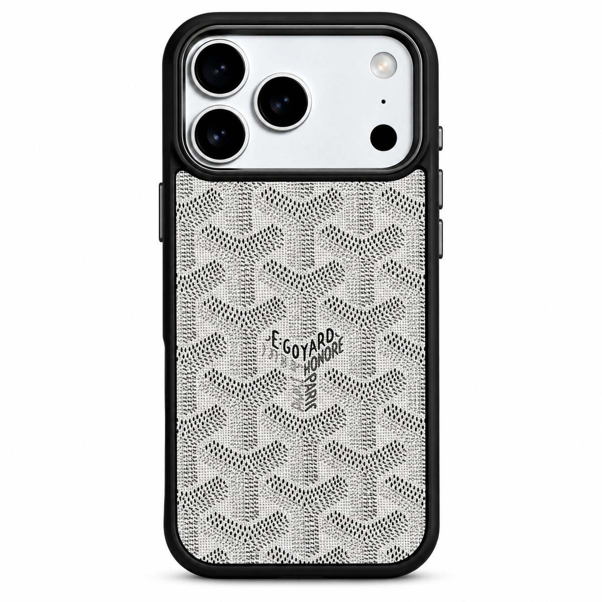 Goyard Leather Monogram iPhone Case
