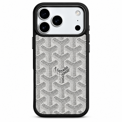 Goyard Leather Monogram iPhone Case